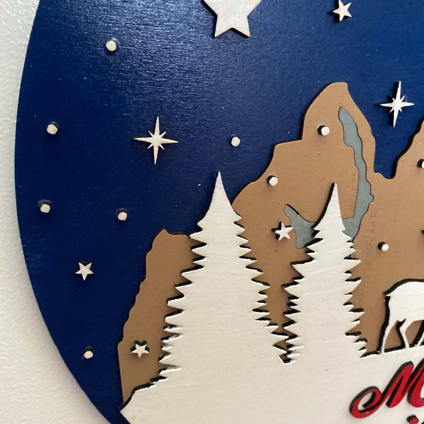 Merry Christmas Welcome Front door/porch Sign with reindeers - Bethel Gifts and Crafts