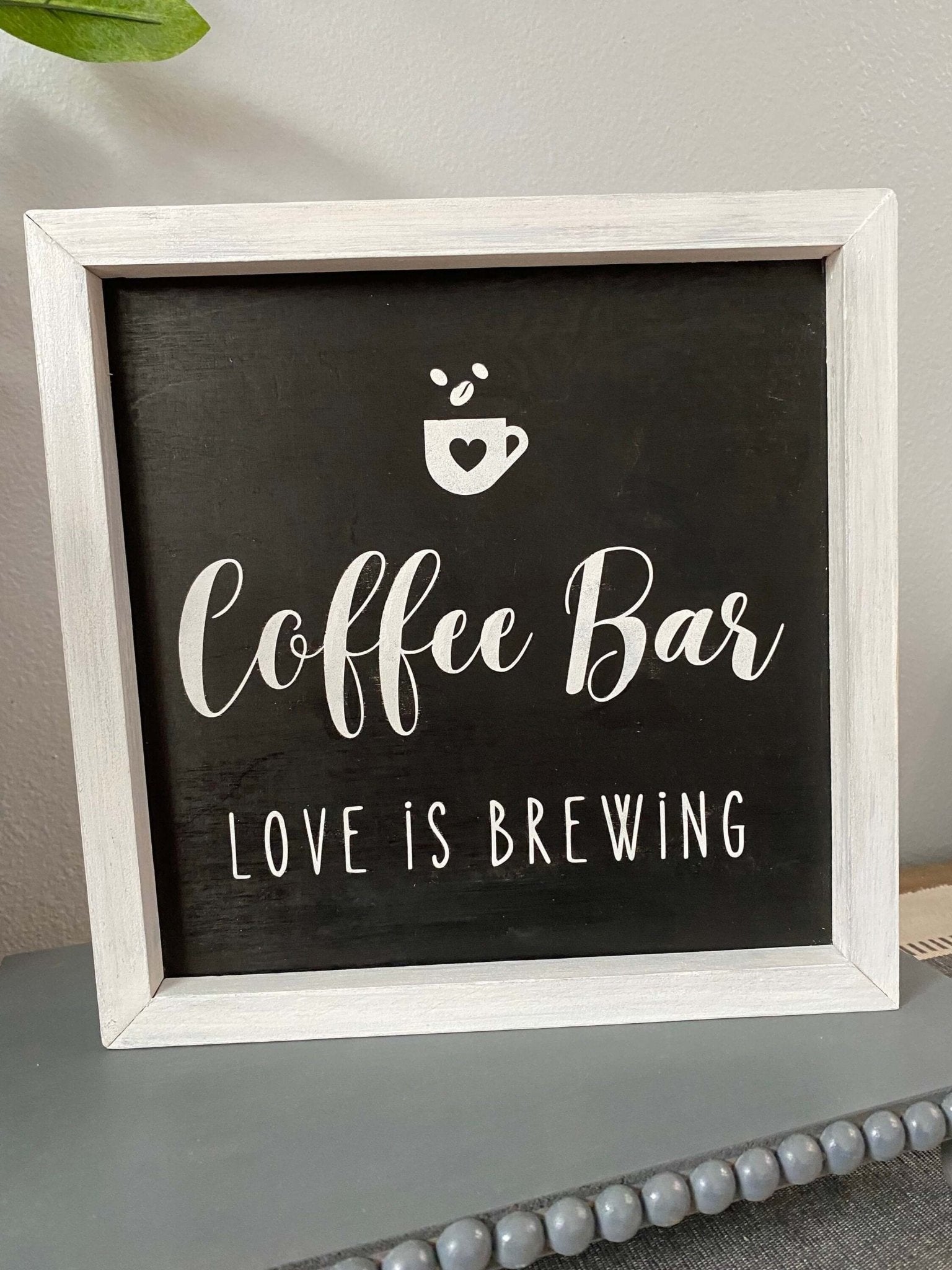 Coffee Bar Framed Wood Sign Gift for Coffee Lover Coffee Area Wall Decor Coffee Bar Sign for New Homeowner Gift - Bethel Gifts and Crafts