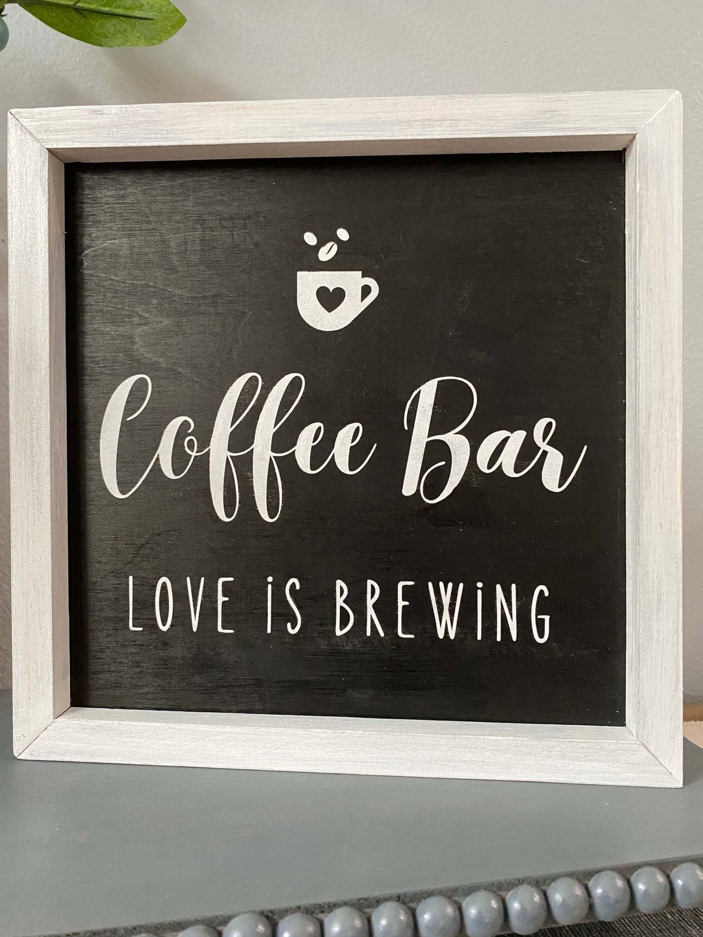 Coffee Bar Framed Wood Sign Gift for Coffee Lover Coffee Area Wall Decor Coffee Bar Sign for New Homeowner Gift - Bethel Gifts and Crafts