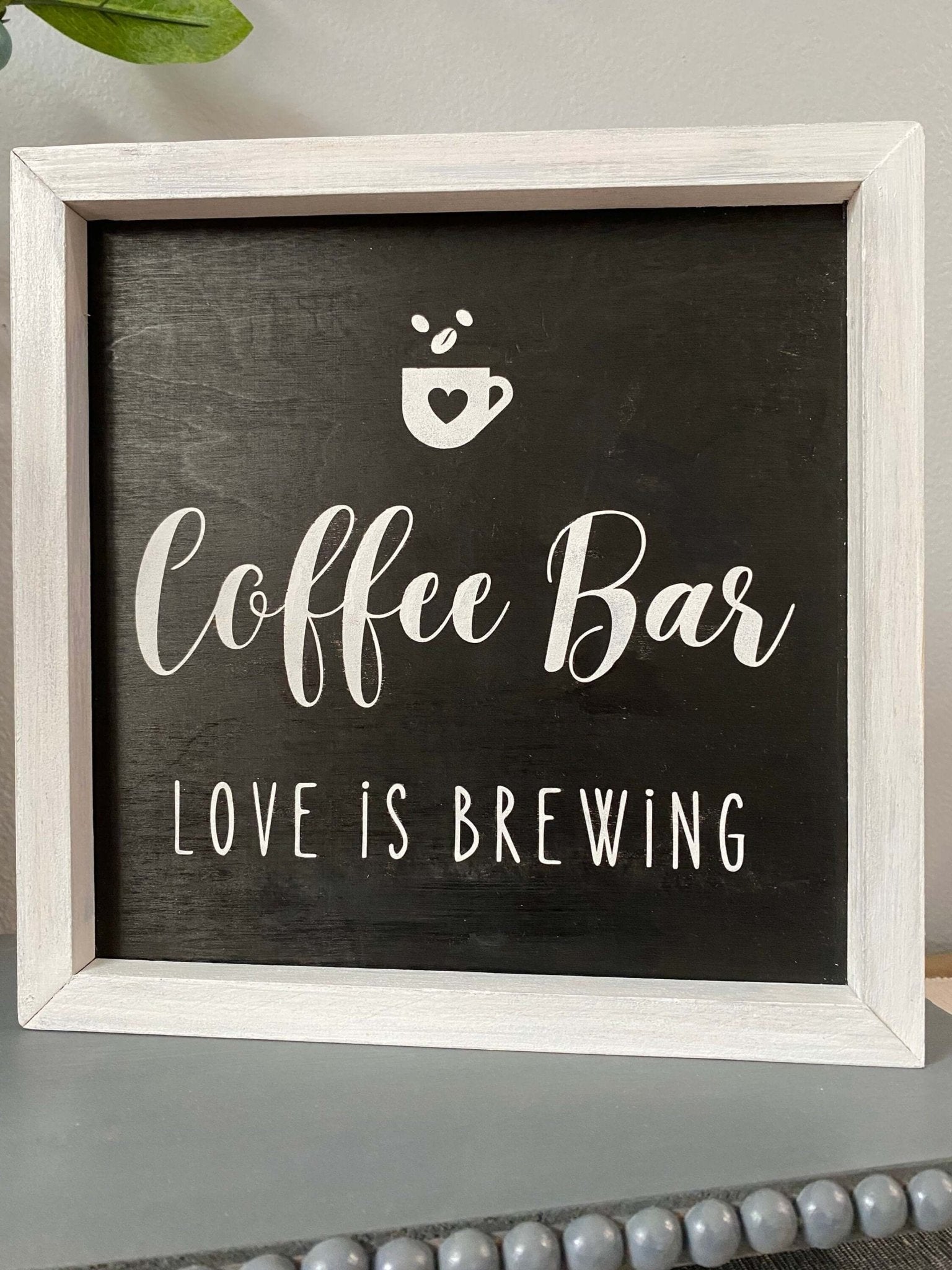 Coffee Bar Framed Wood Sign Gift for Coffee Lover Coffee Area Wall Decor Coffee Bar Sign for New Homeowner Gift - Bethel Gifts and Crafts