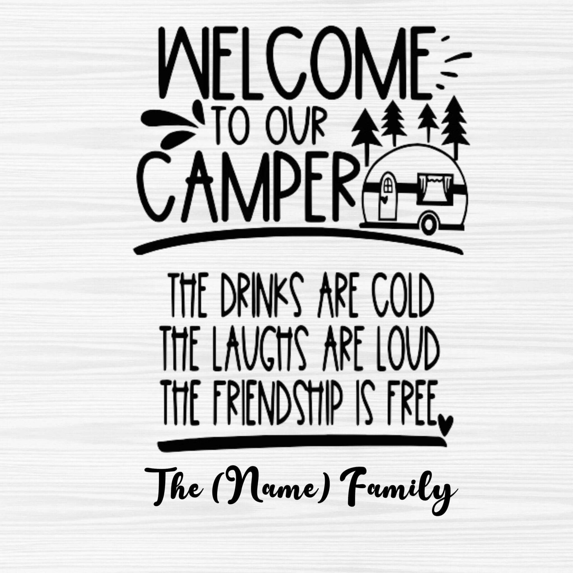 Family Name Wood Sign for patio, front of the camper or camping area - Bethel Gifts and Crafts