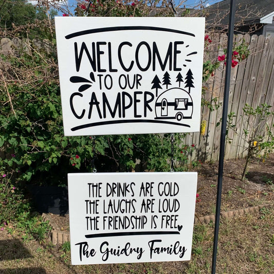Family Name Wood Sign for patio, front of the camper or camping area - Bethel Gifts and Crafts